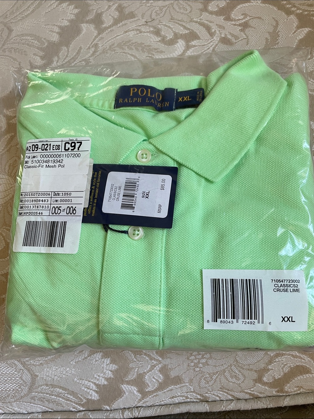 Polo by Ralph Lauren Lime Green Mesh Polo